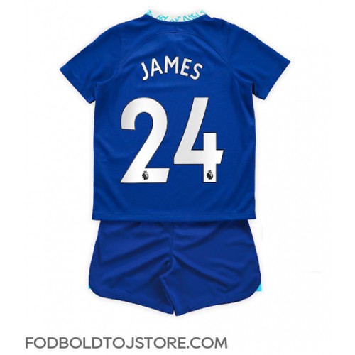 Chelsea Reece James #24 Hjemmebanesæt Børn 2022-23 Kortærmet (+ Korte bukser)